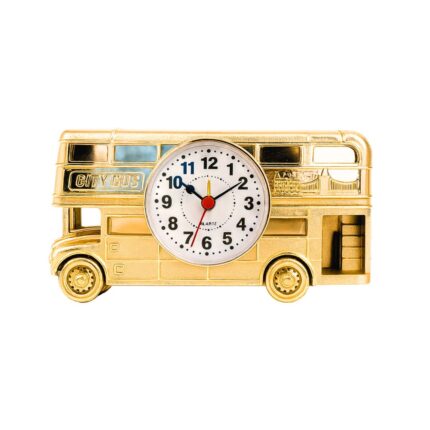 City Bus Decor Alarm Clock Gold